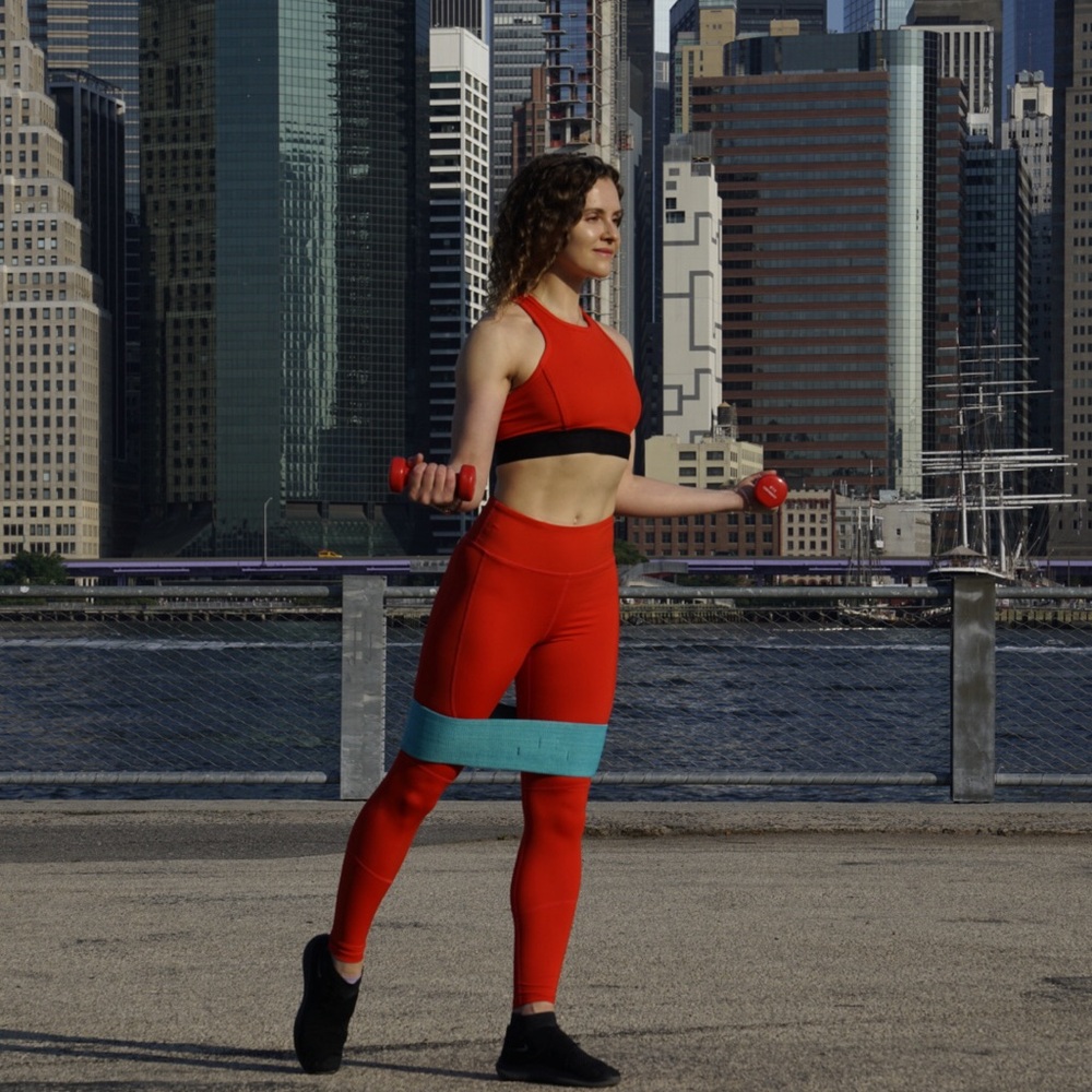 Alala Red Performance Tank Top and leggings